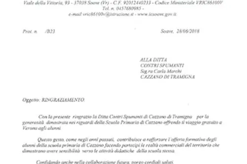 Particular thanks go to the company Contri Spumanti by the Ministry of Public Education